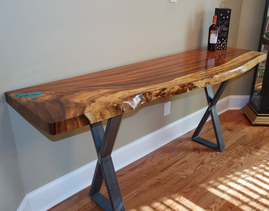 Консоль из слэба дерева