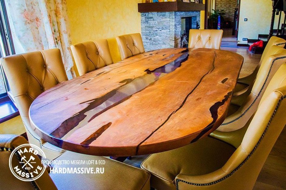 Овальный стол из слэба