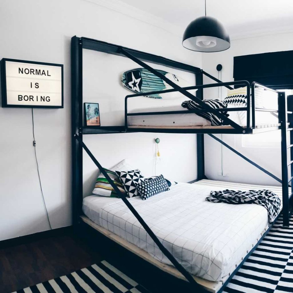 2 Спальняя кровать в стиле лофт