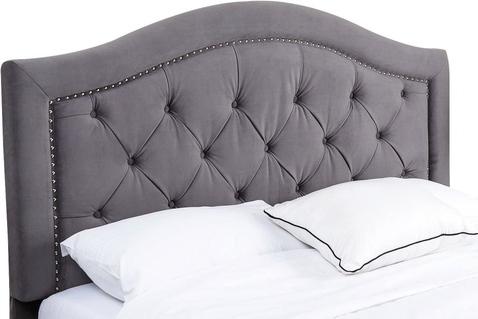 Кровать белая с мягкой спинкой