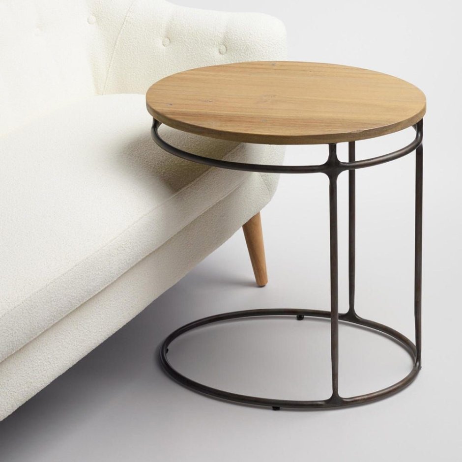 Прикроватный столик лофт круглый