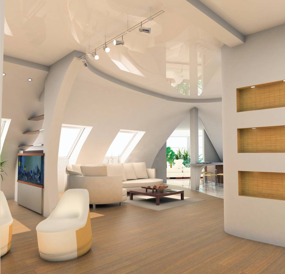 Подвесной потолок на мансарде