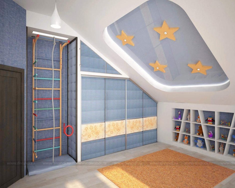 Натяжные потолки на мансардном этаже