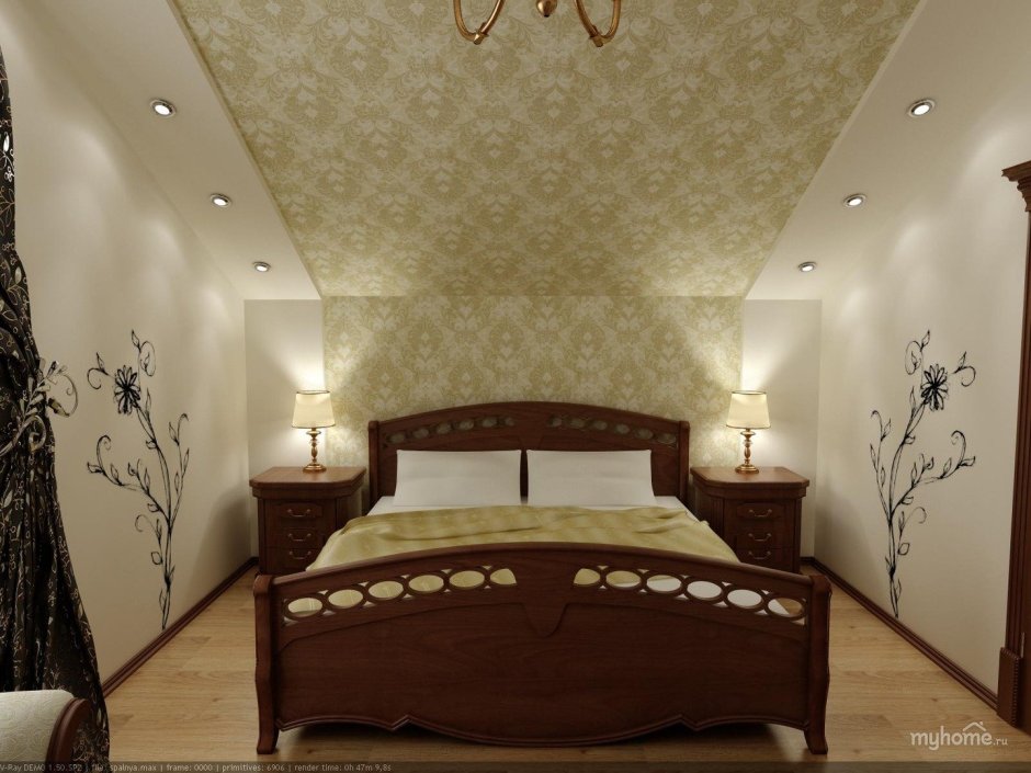 Потолок из гипсокартона на мансардном этаже