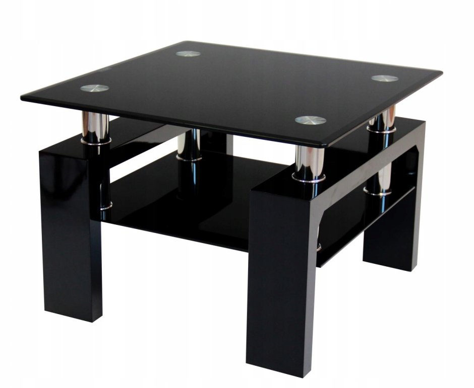 Журнальный столик из черного стекла