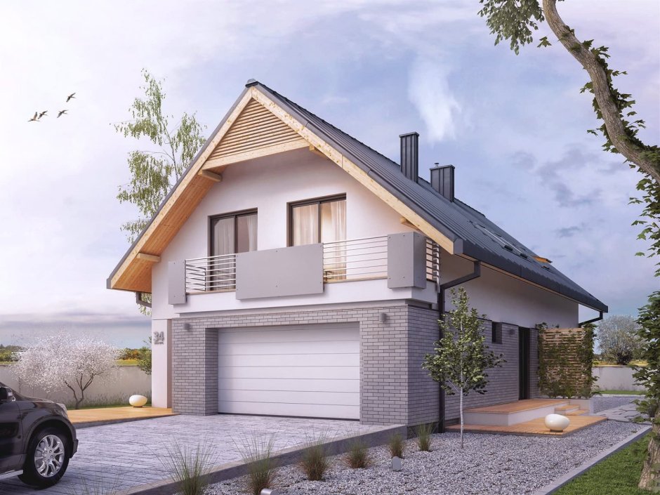 Компактный дом с гаражом