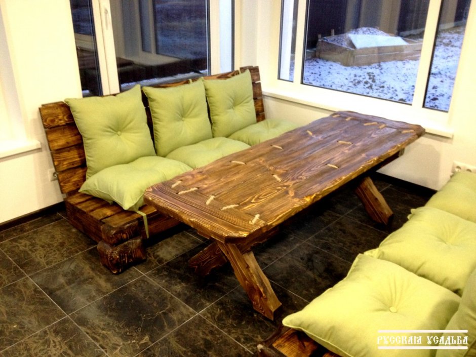 Диванчик в баню в комнату отдыха