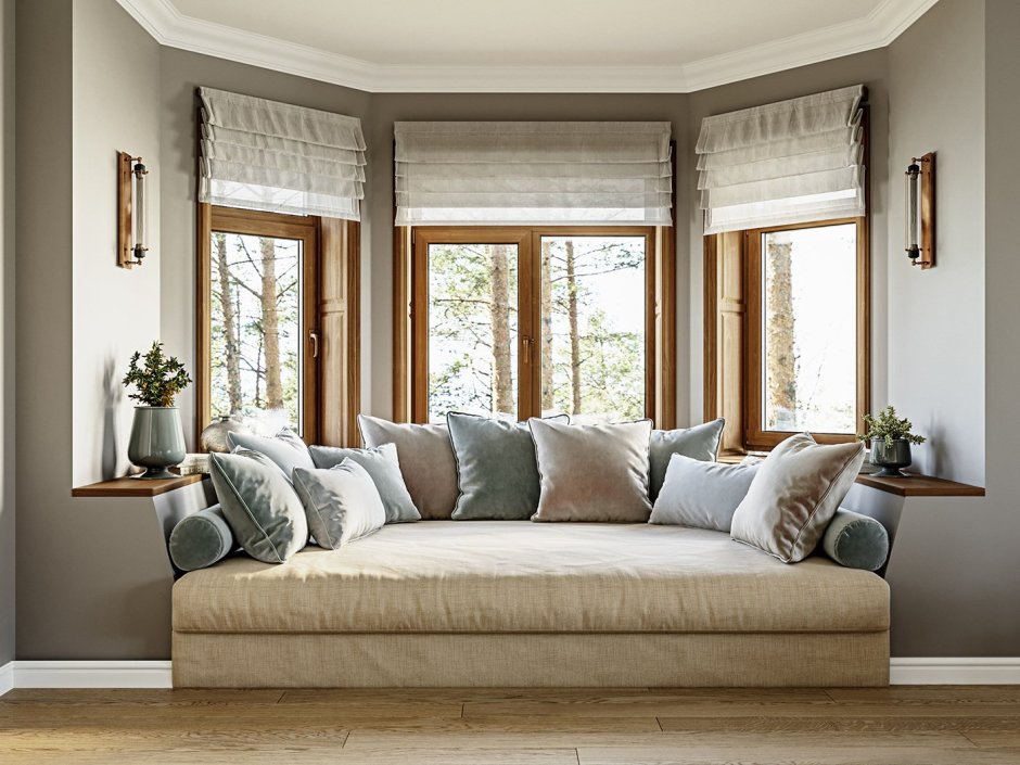 Диван в эркер в гостиную