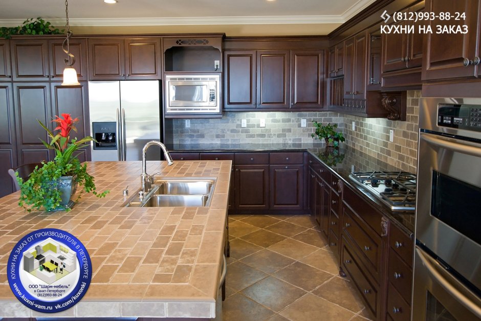 Кухонная столешница из плитки