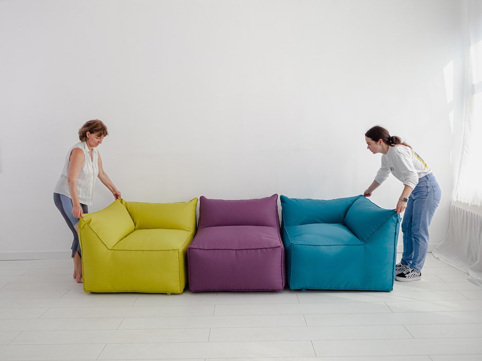 Диван из пуфов модульный