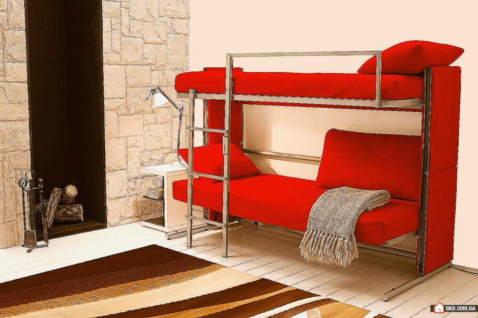 Диван- кровать двухъярусная, трансформер (Тандем эко)