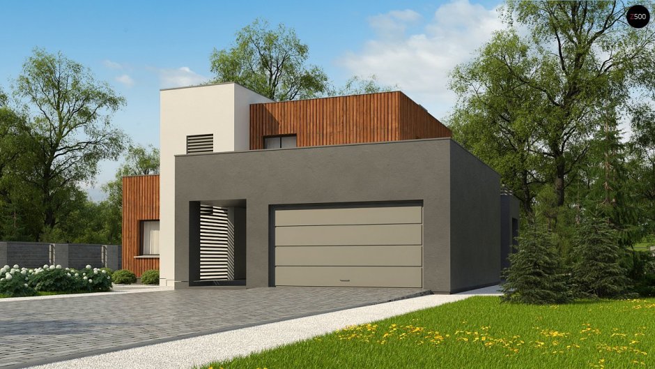 Гараж с плоской крышей