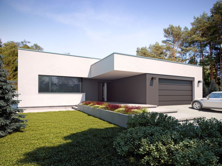 Гараж с плоской кровлей