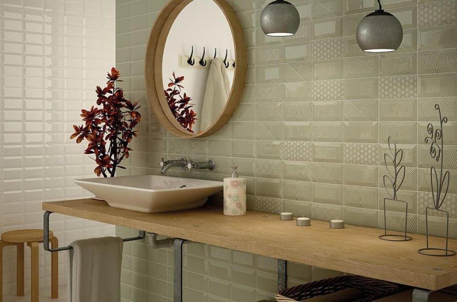 Синяя плитка для ванной