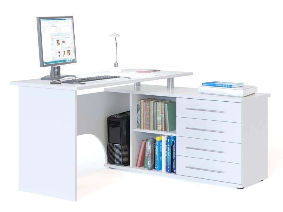 Угловой компьютерный стол с полками