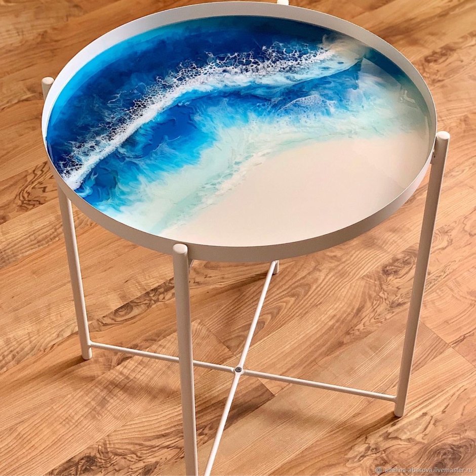 Стол икеа с эпоксидной смолой