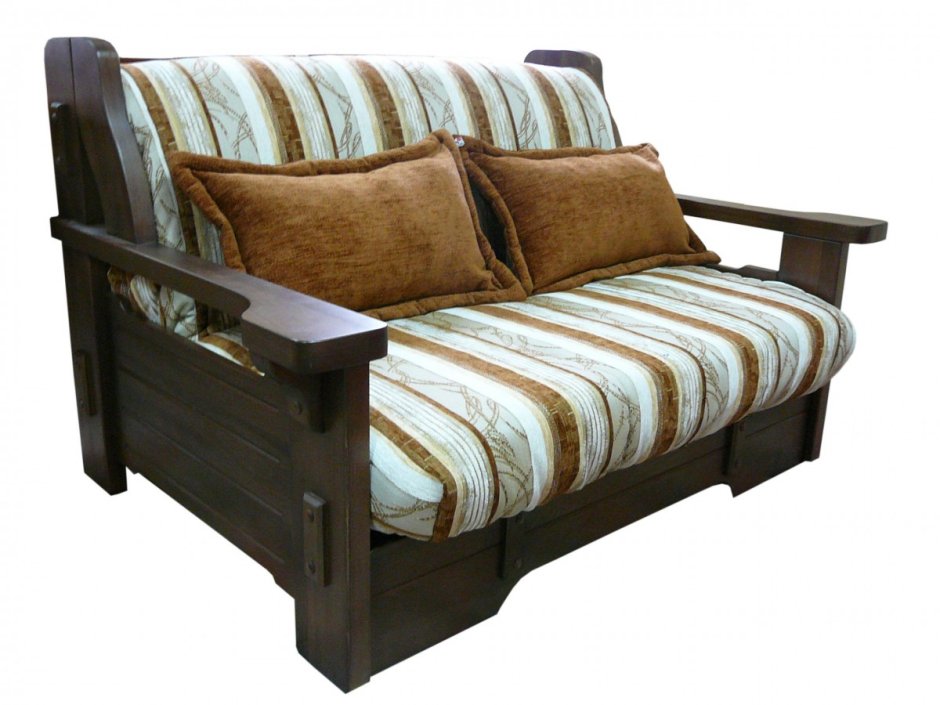 Деревянный диван в интерьере