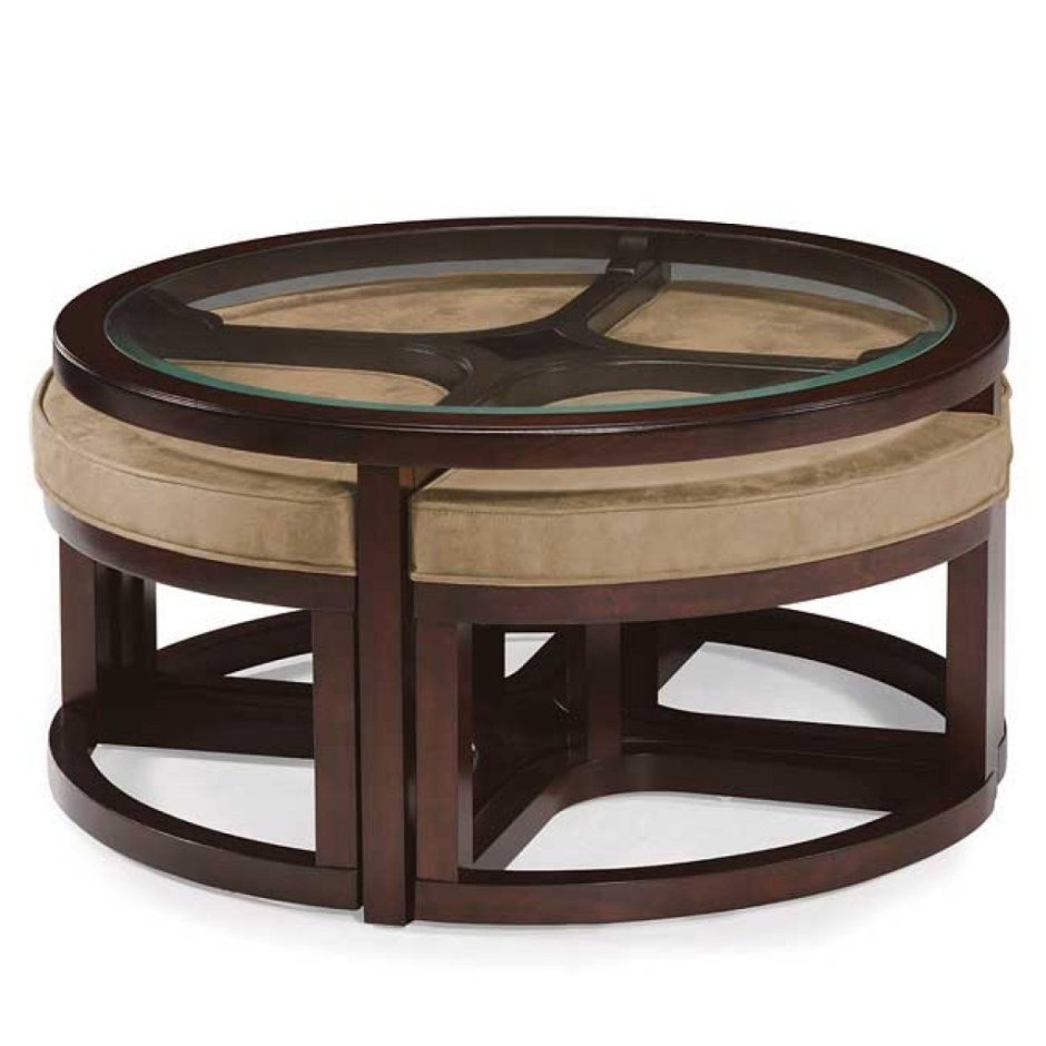 Журнальный столик круглый пуф