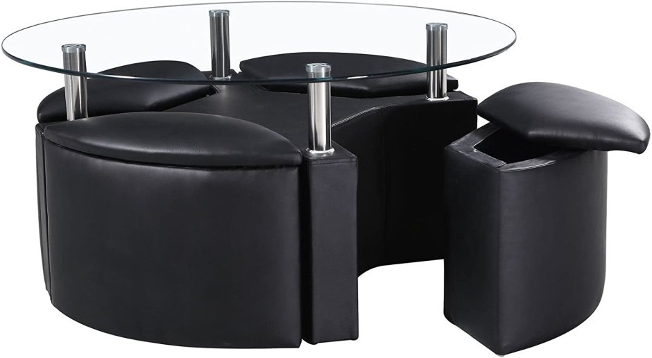 Журнальный столик с пуфиками внутри