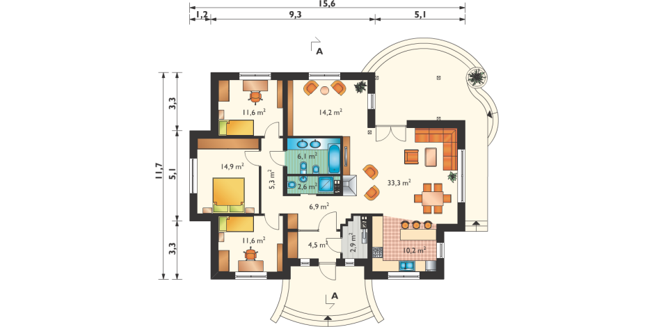 План загородного коттеджа