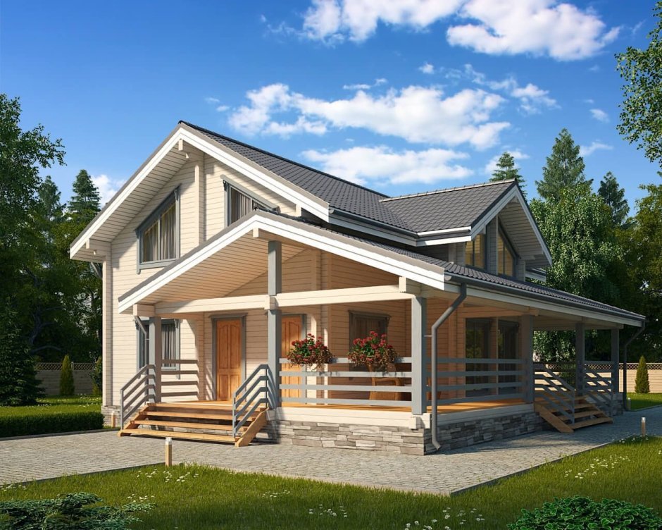 Дом из клееного бруса проект м326