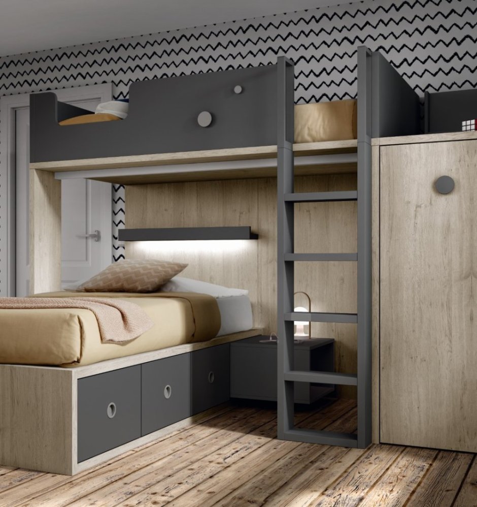 Спальня с двухъярусной кроватью