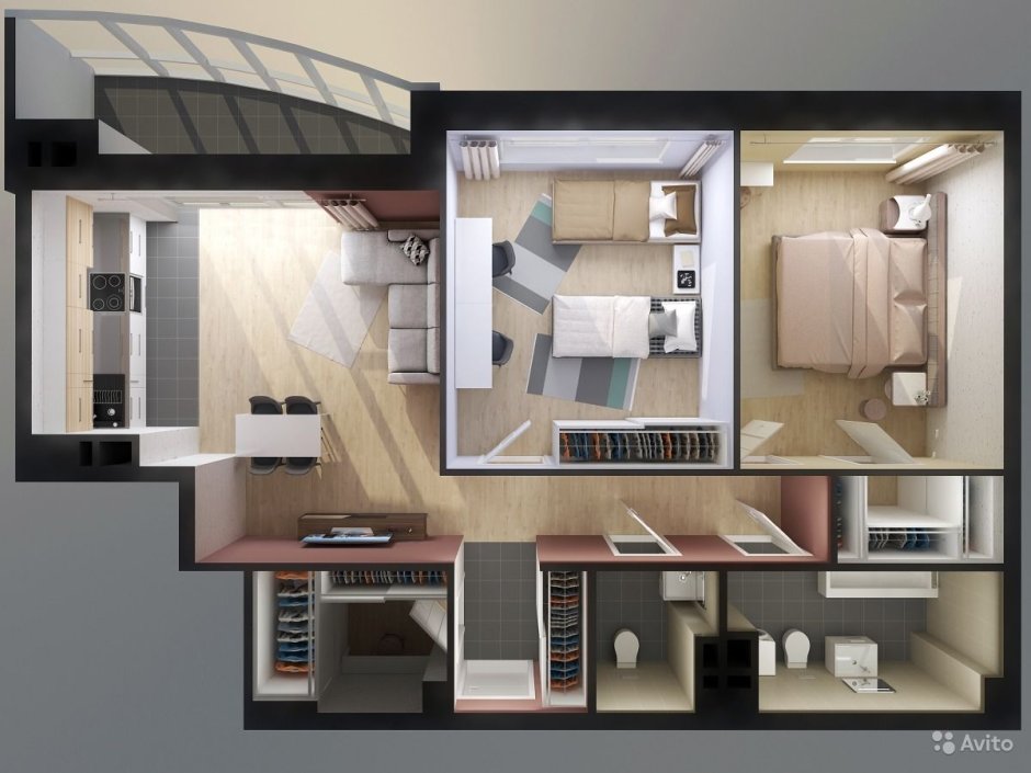 Планировка пик евротрешка 58м