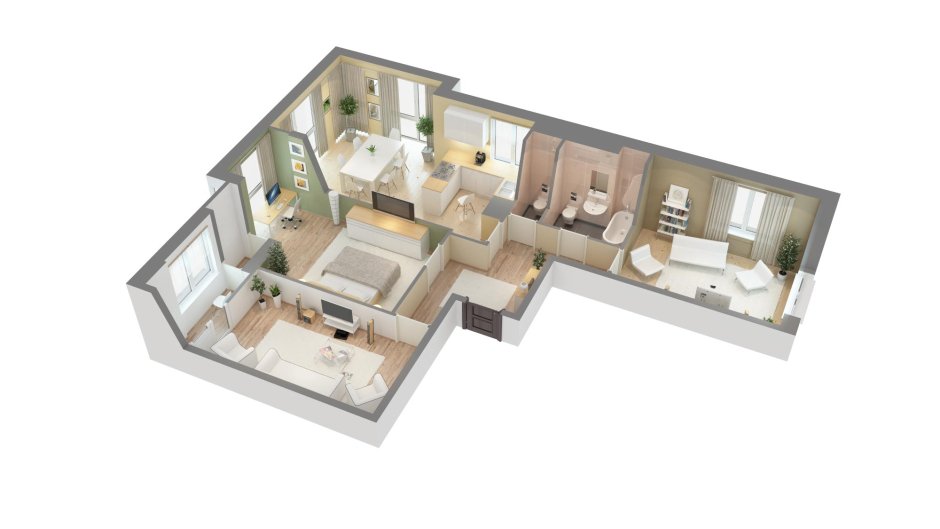 Евро трешка планировка