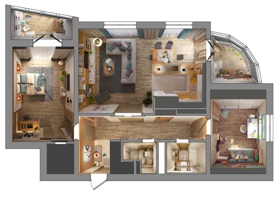 Евро трешка планировка