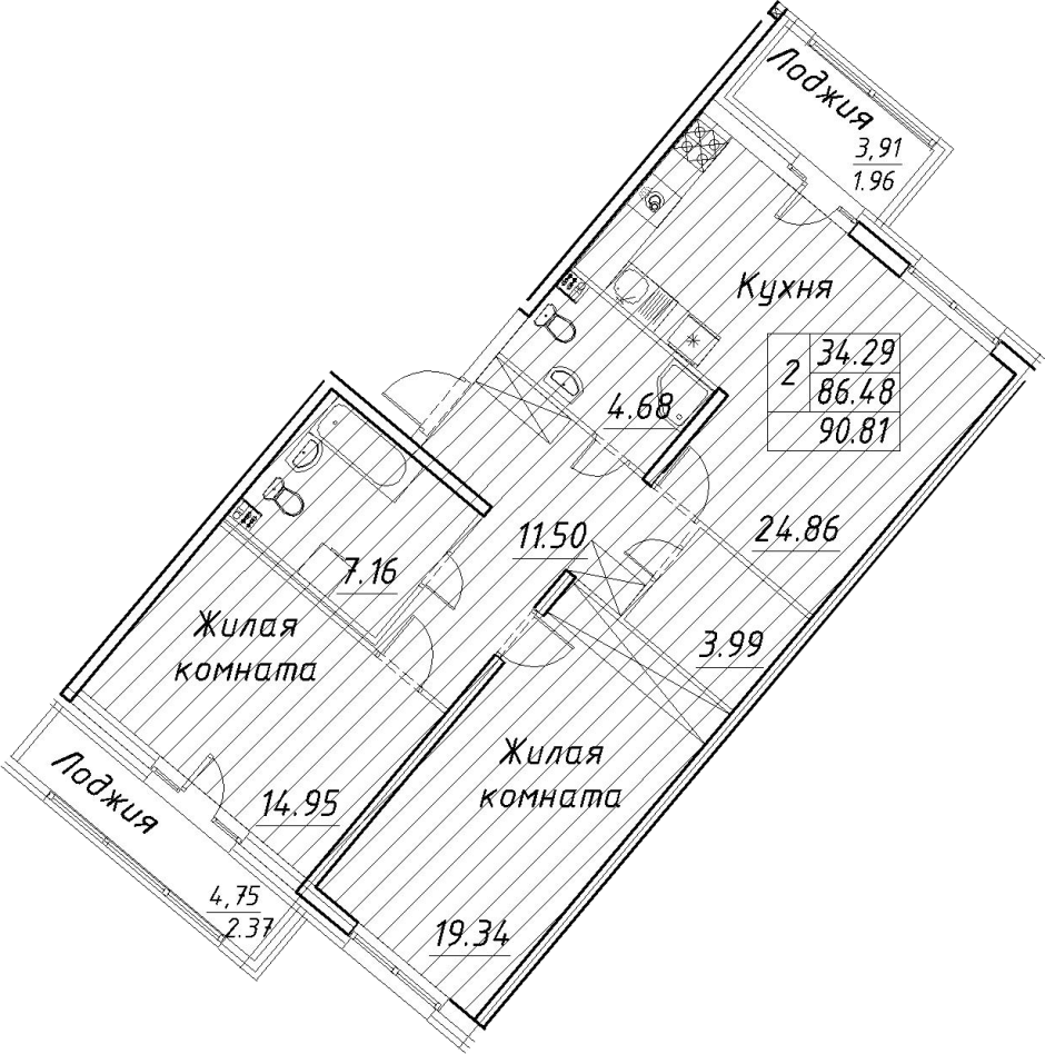 Евро трехкомнатная планировка