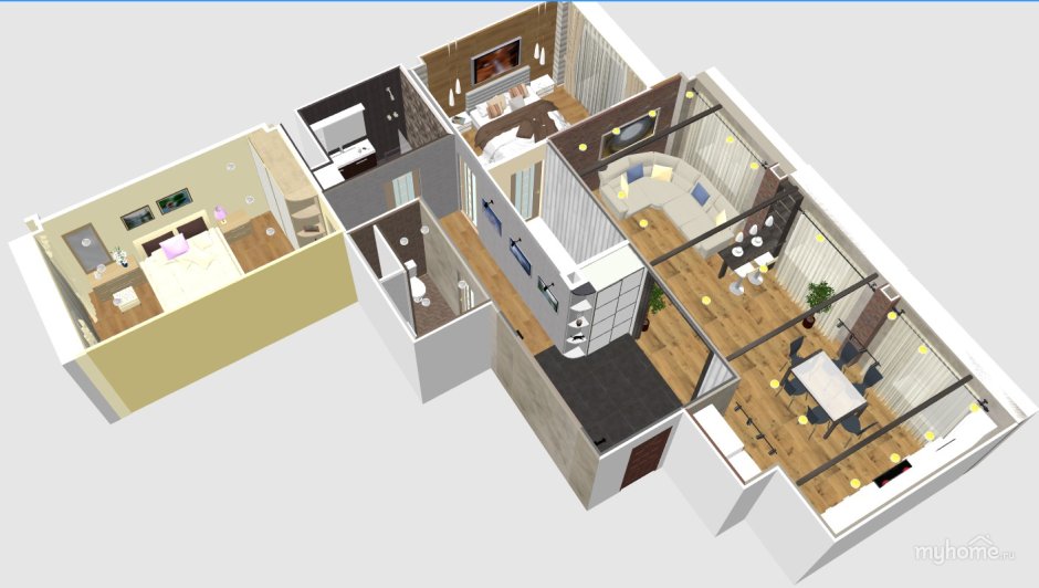 Евродвушка 45 кв м планировка