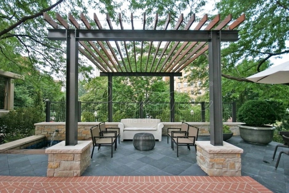 Беседка с барбекю в стиле Минимализм