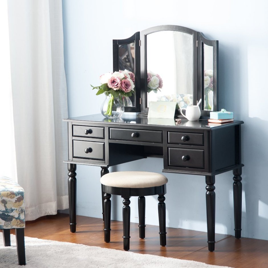 Туалетный столик с трельяжем Blues черный