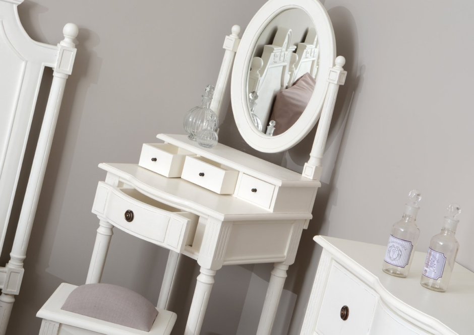 Стол с зеркалом White Rose as6609 (d71+m01)