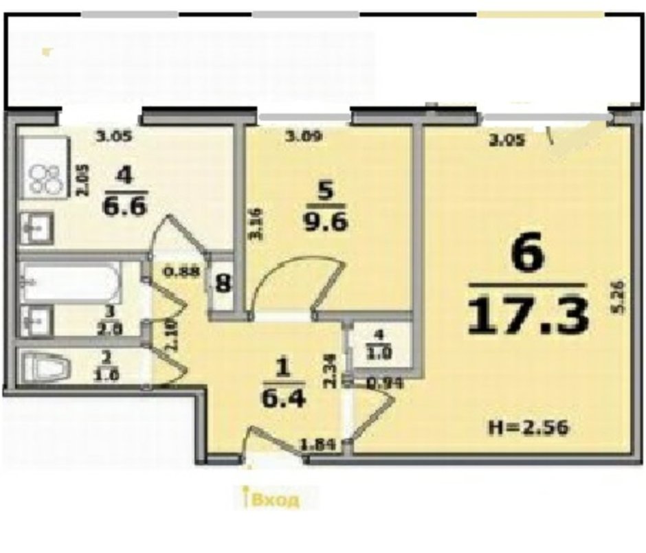 Чешская планировка двухкомнатной квартиры