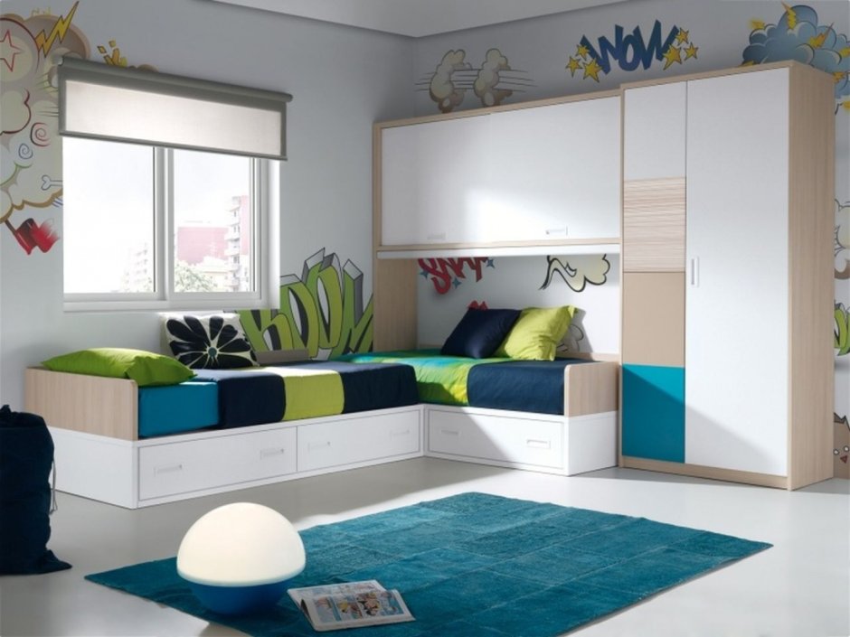 Кровати углом в детской