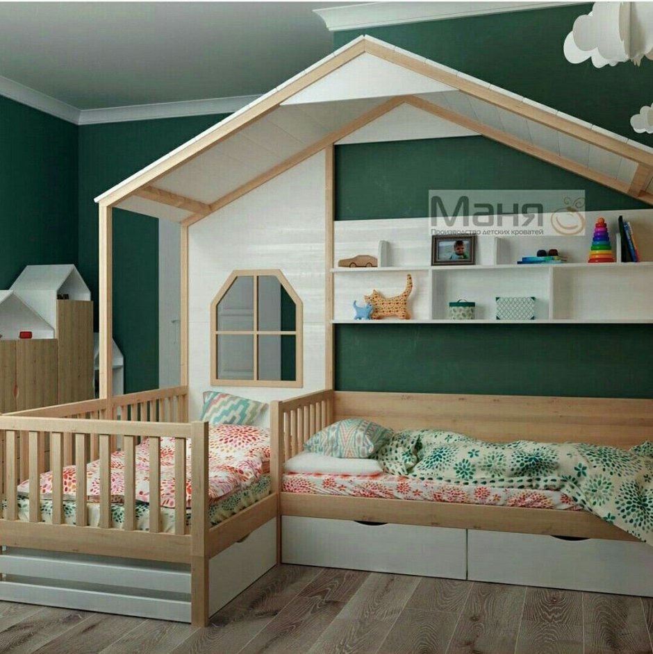 Угловая кровать домик