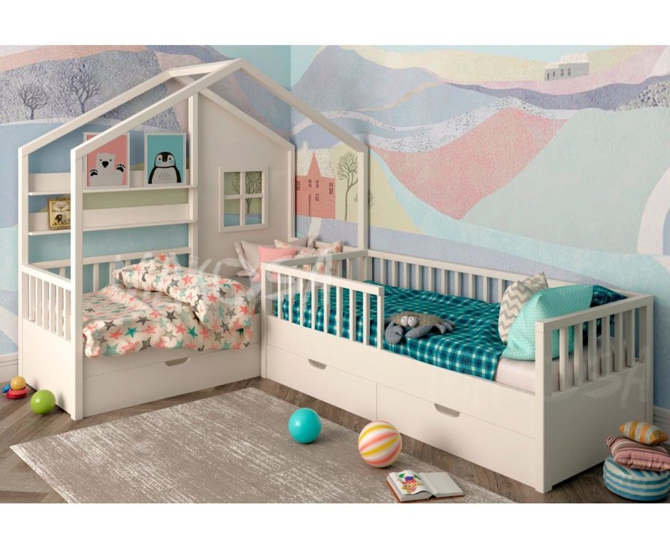 Кровати углом в детской