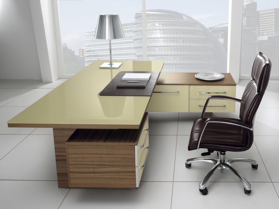 Современный стол директора угловой
