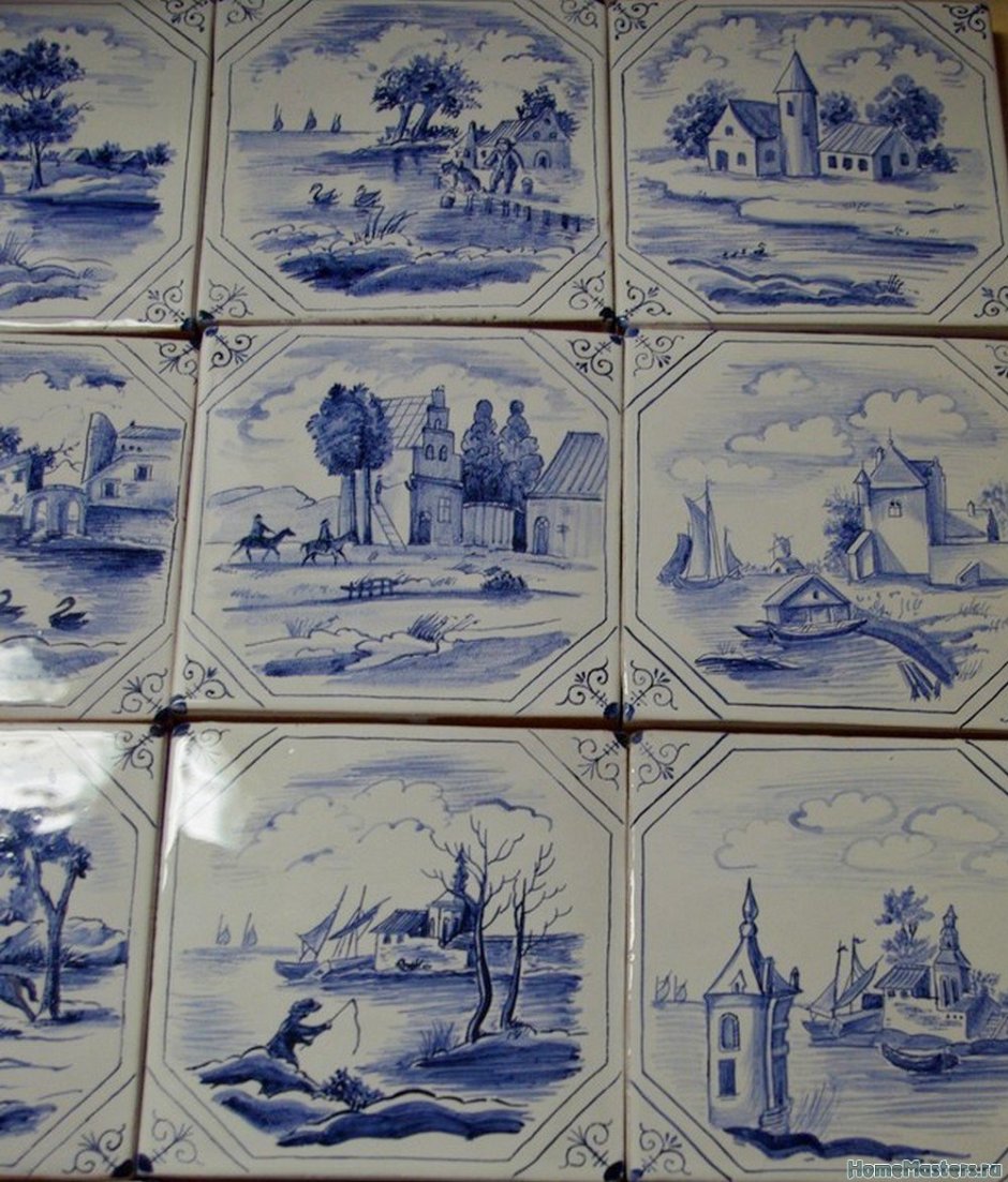 Голландские пейзажи на плитках