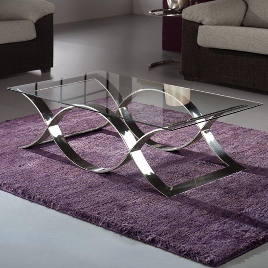 Журнальный столик из нержавейки и стекла