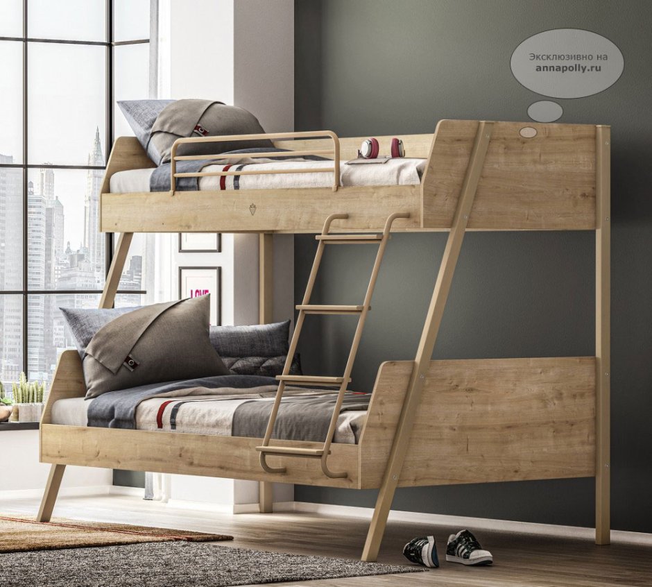Двухъярусная кровать со ступеньками