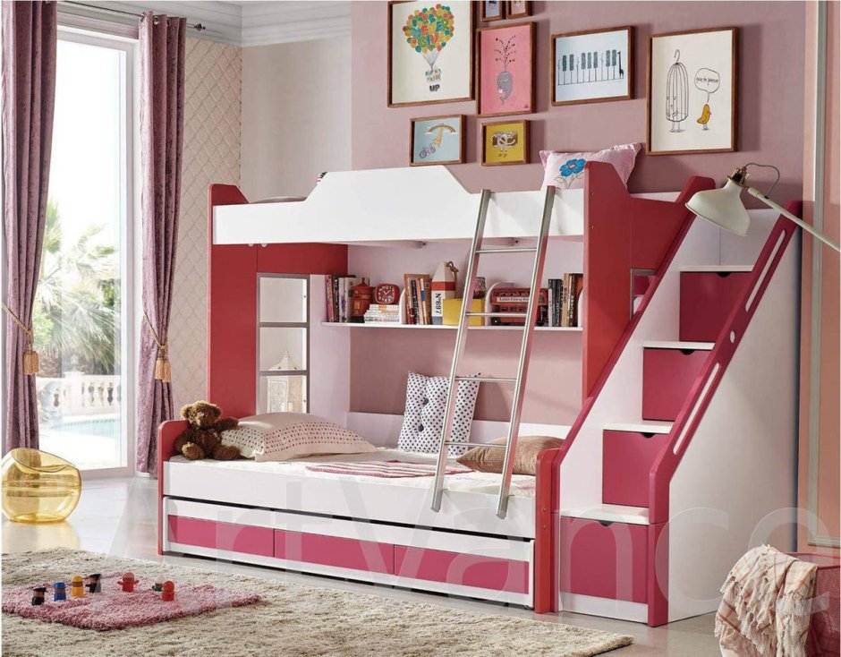 Двухъярусная кровать со столом