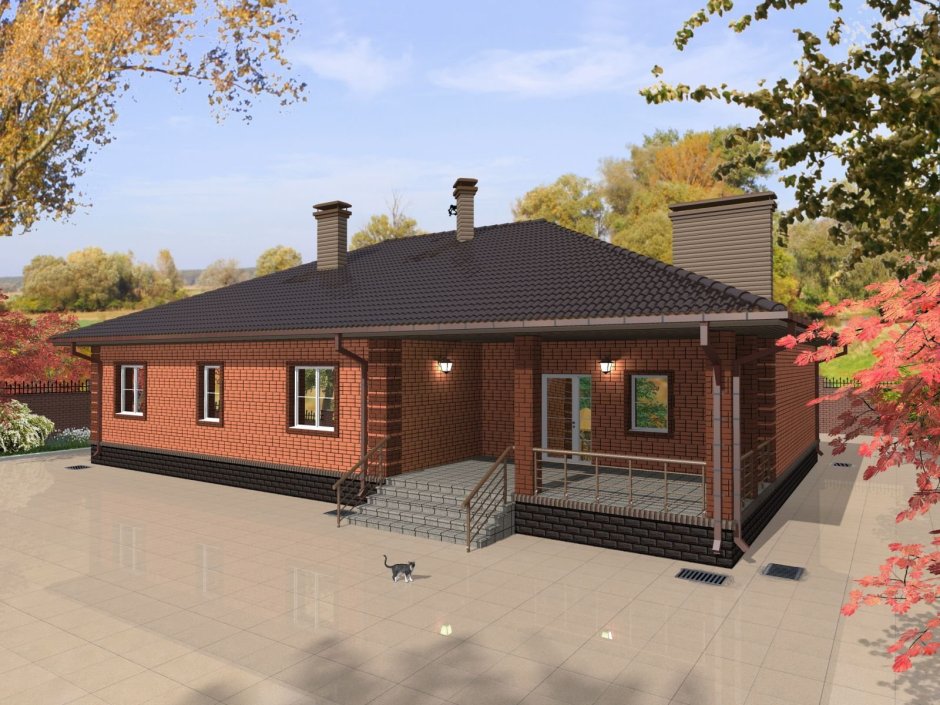 Одноэтажный дом 120кв с террасой