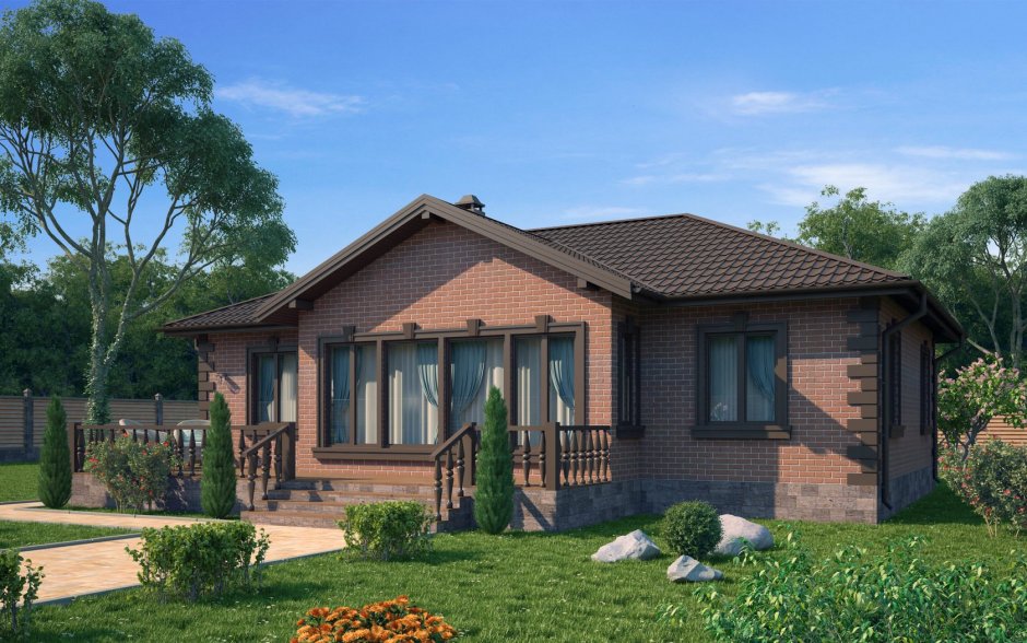 Дом из кирпича одноэтажный 80 кв м