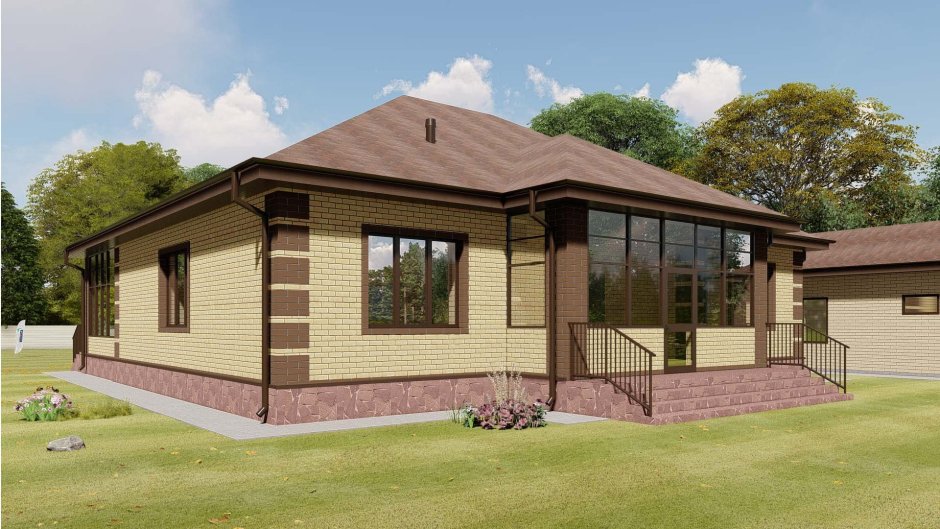 Одноэтажный кирпичный дом 80 кв.м