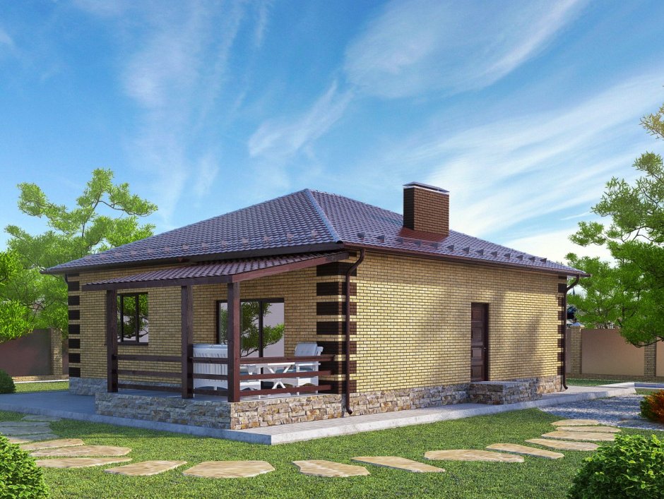 Одноэтажный кирпичный дом 80 кв.м