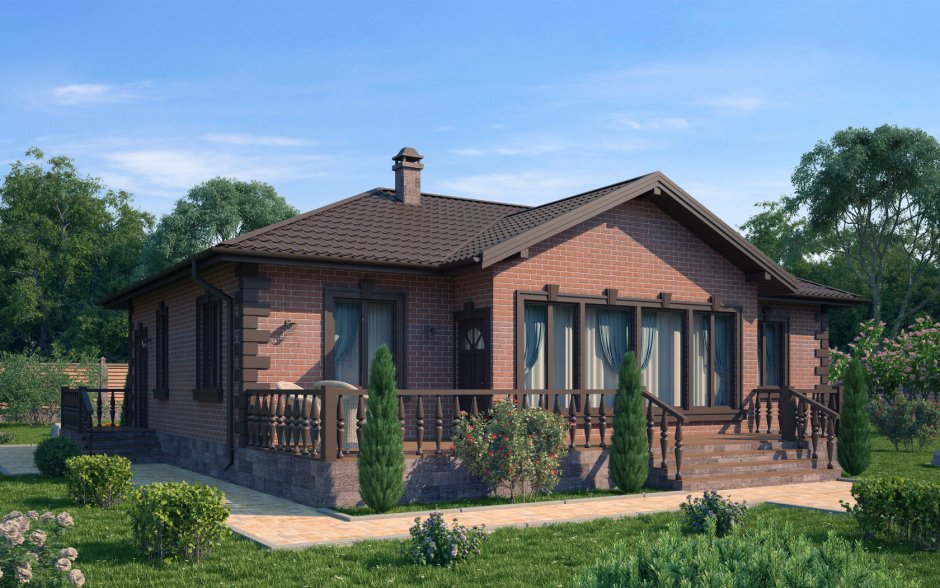 Одноэтажный дом 200кв с террасой