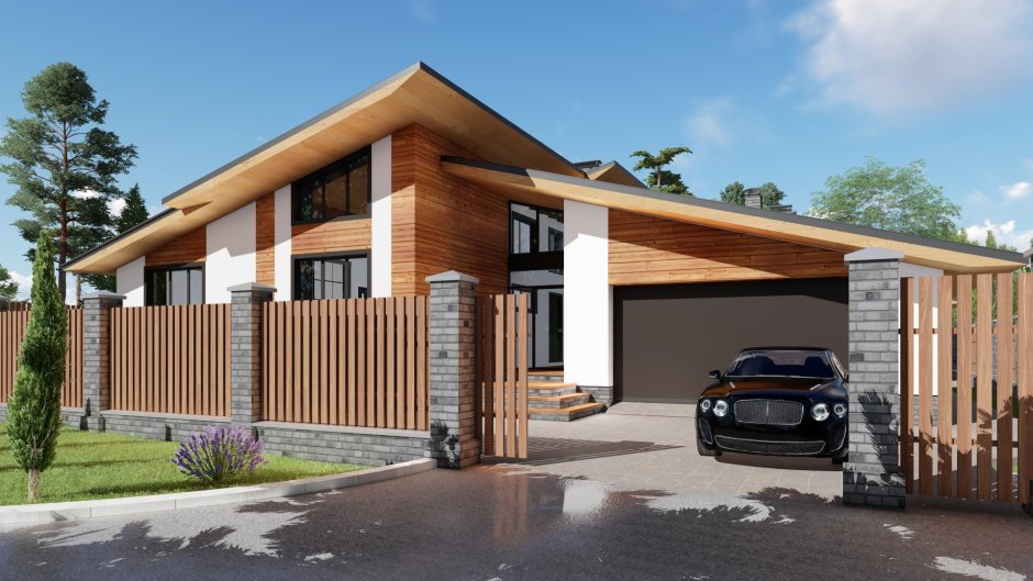 Гараж на заднем дворе