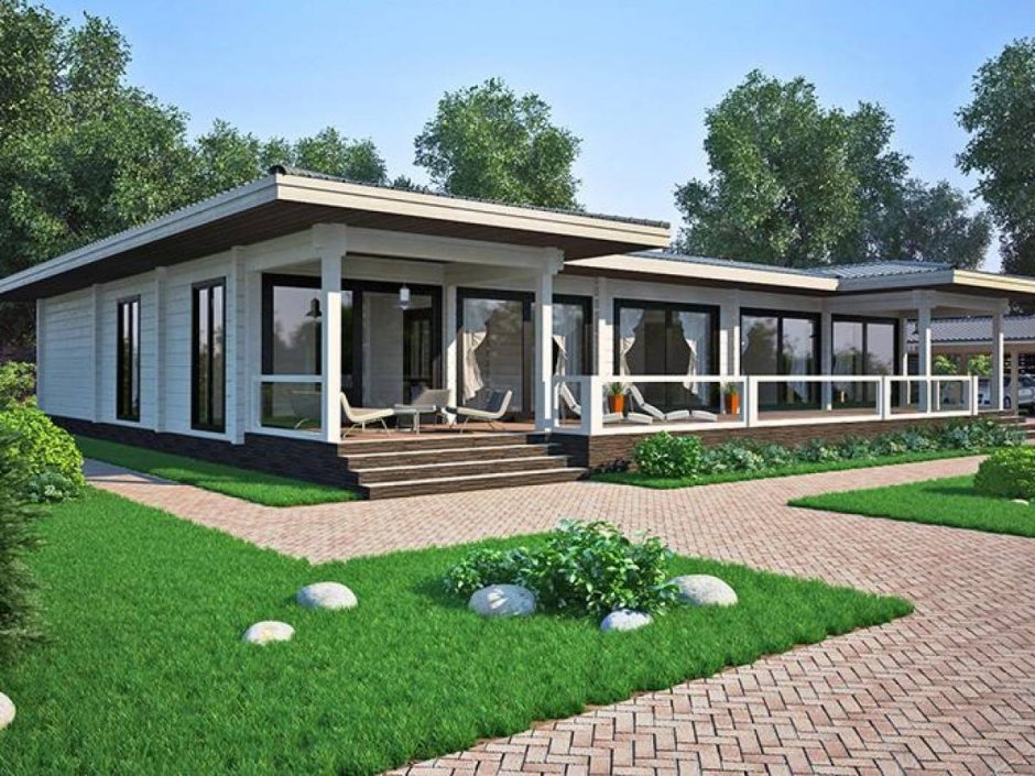 Одноэтажный дом 120кв с террасой